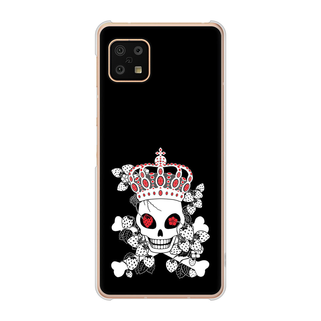 AQUOS sense6 SH-54B docomo 高画質仕上げ 背面印刷 ハードケース むかいあぐる 苺骸骨王冠蔦