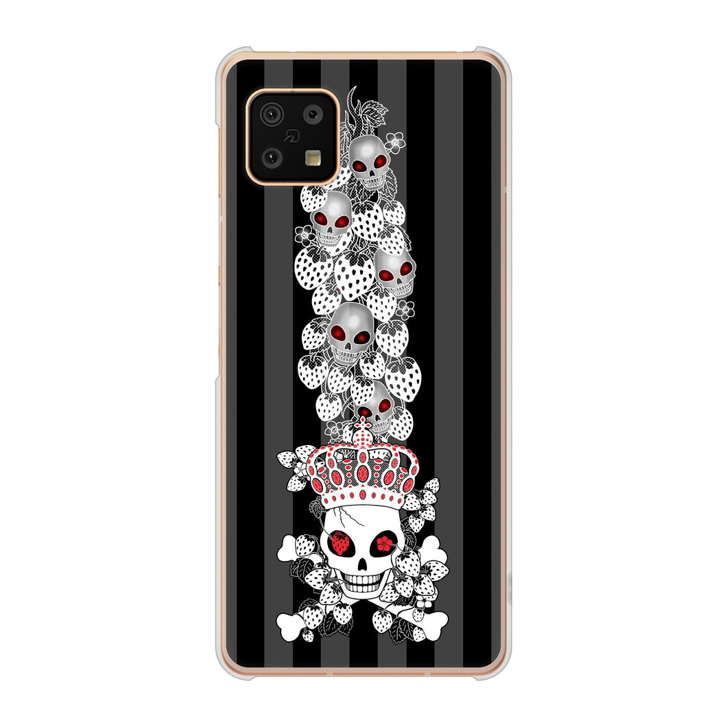 AQUOS sense6 SH-54B docomo 高画質仕上げ 背面印刷 ハードケース むかいあぐる 苺骸骨王冠蔦