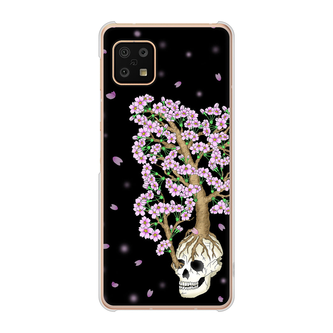 AQUOS sense6 SH-54B docomo 高画質仕上げ 背面印刷 ハードケース むかいあぐる 苺骸骨王冠蔦