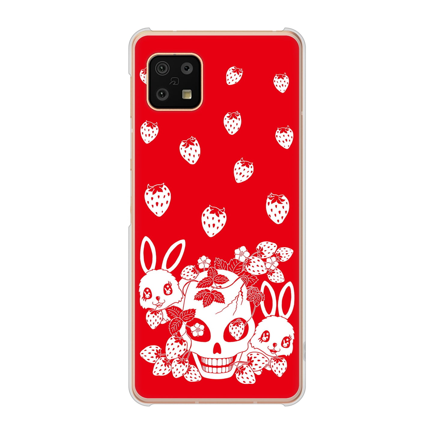 AQUOS sense6 SH-54B docomo 高画質仕上げ 背面印刷 ハードケース むかいあぐる 苺兎