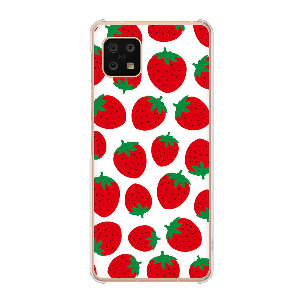 AQUOS sense6 SH-54B docomo 高画質仕上げ 背面印刷 ハードケース 小さいイチゴ模様