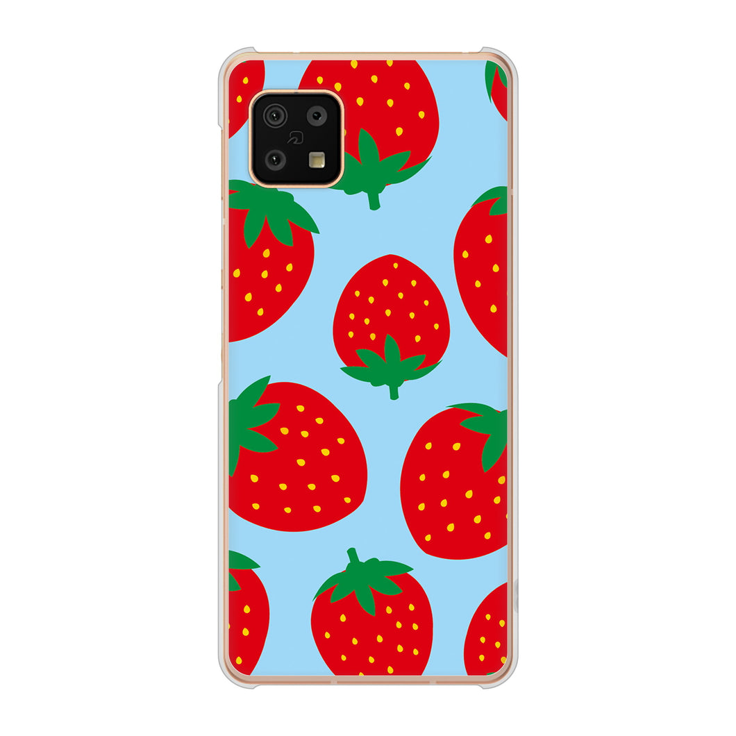 AQUOS sense6 SH-54B docomo 高画質仕上げ 背面印刷 ハードケース 大きいイチゴ模様