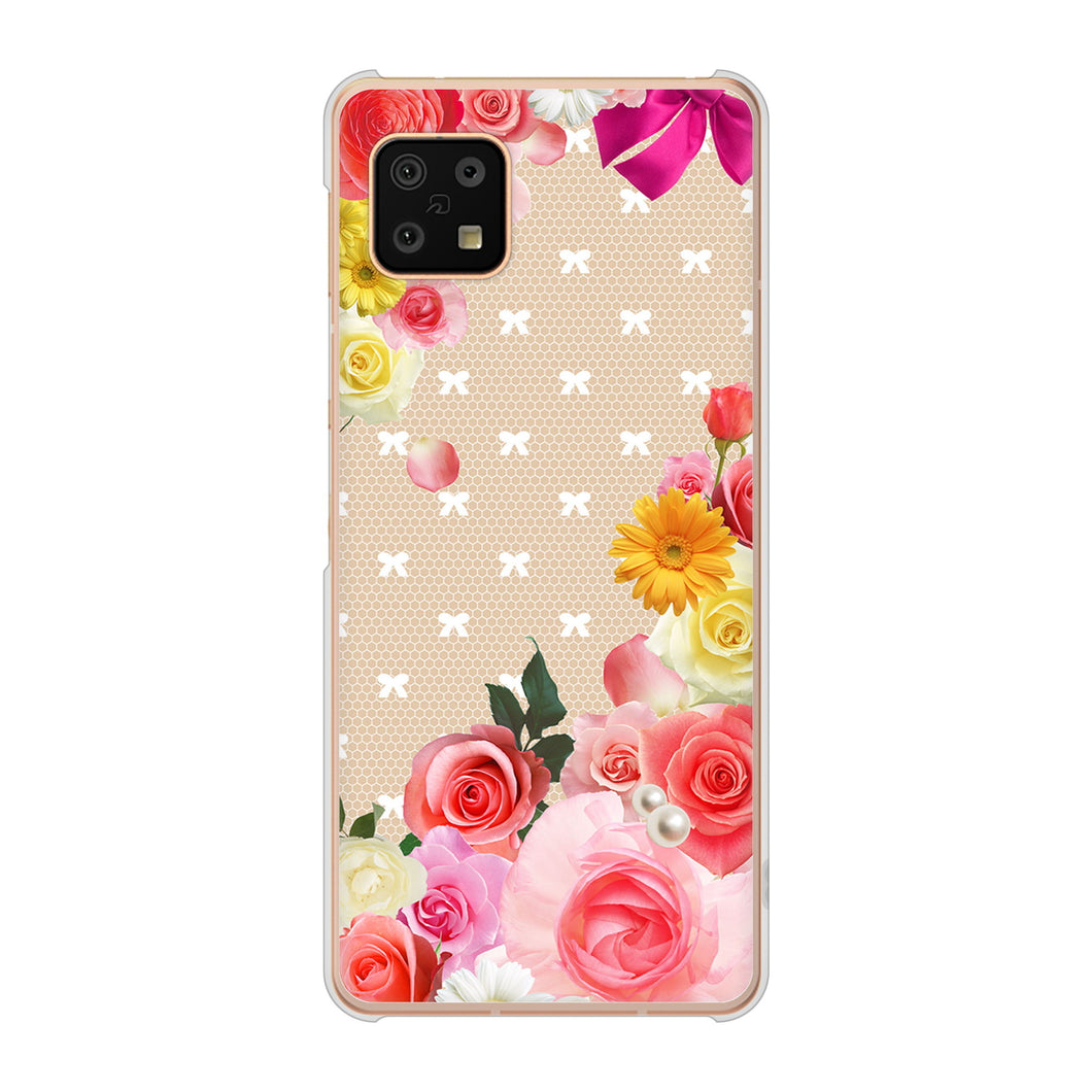AQUOS sense6 SH-54B docomo 高画質仕上げ 背面印刷 ハードケース ロマンチックなバラ