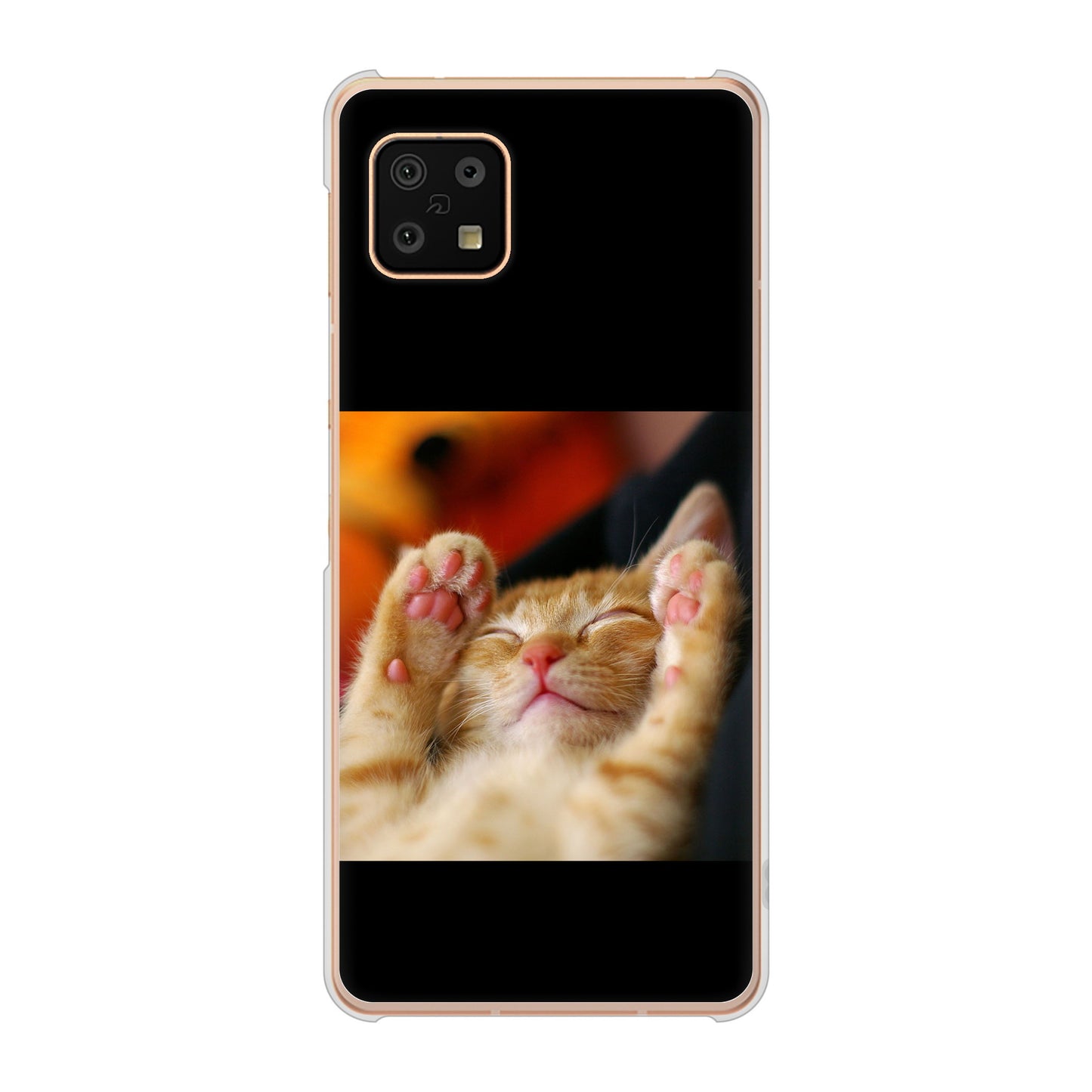 AQUOS sense6 SH-54B docomo 高画質仕上げ 背面印刷 ハードケース 【VA804 爆睡するネコ】