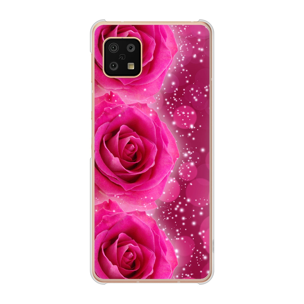 AQUOS sense6 SH-54B docomo 高画質仕上げ 背面印刷 ハードケース 【VA815 3連のバラ】