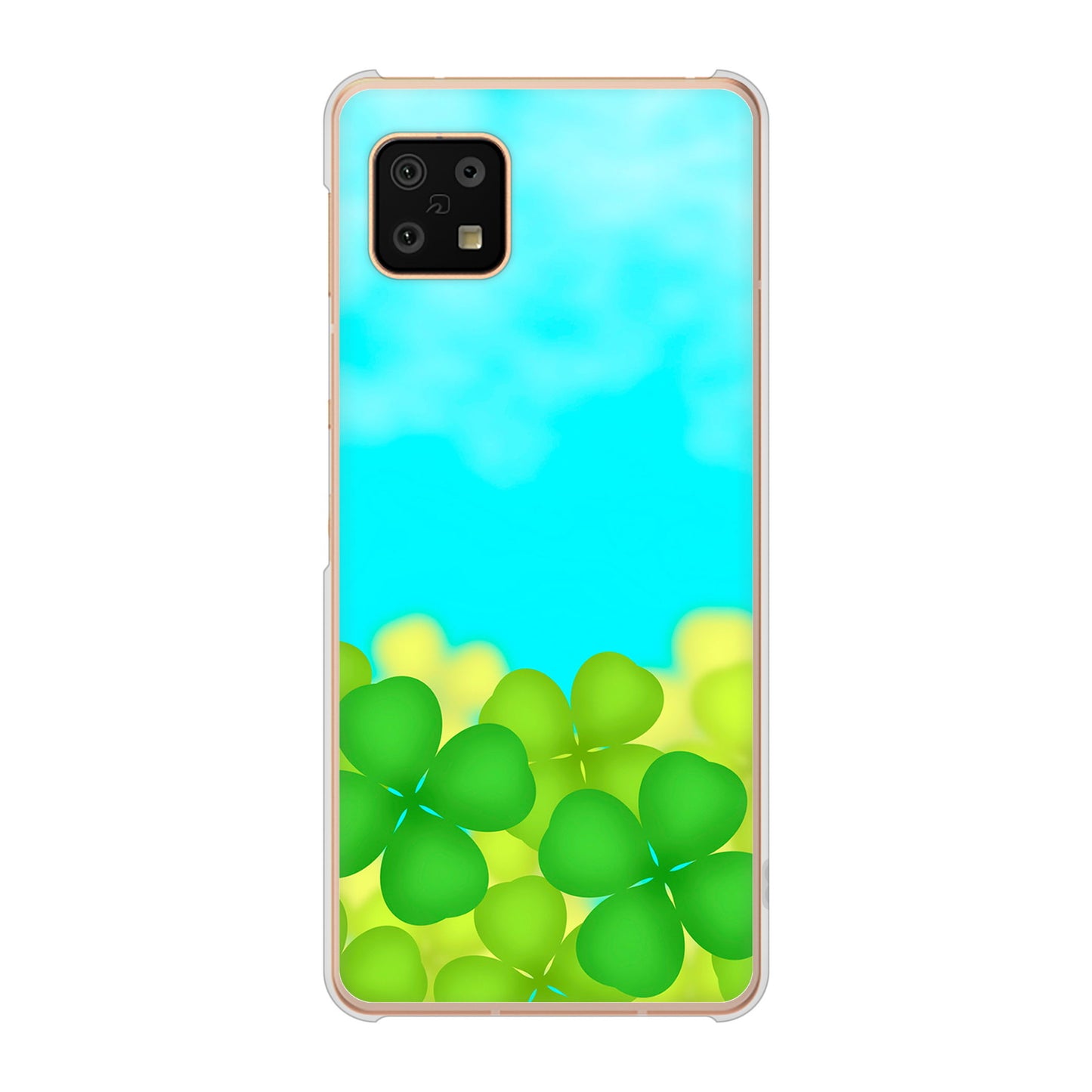 AQUOS sense6 SH-54B docomo 高画質仕上げ 背面印刷 ハードケース 【VA820 四葉のクローバー畑】