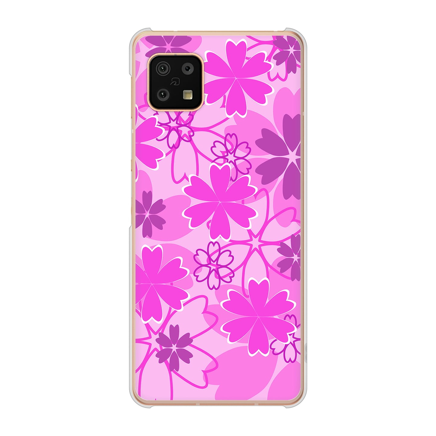 AQUOS sense6 SH-54B docomo 高画質仕上げ 背面印刷 ハードケース 重なり合う花