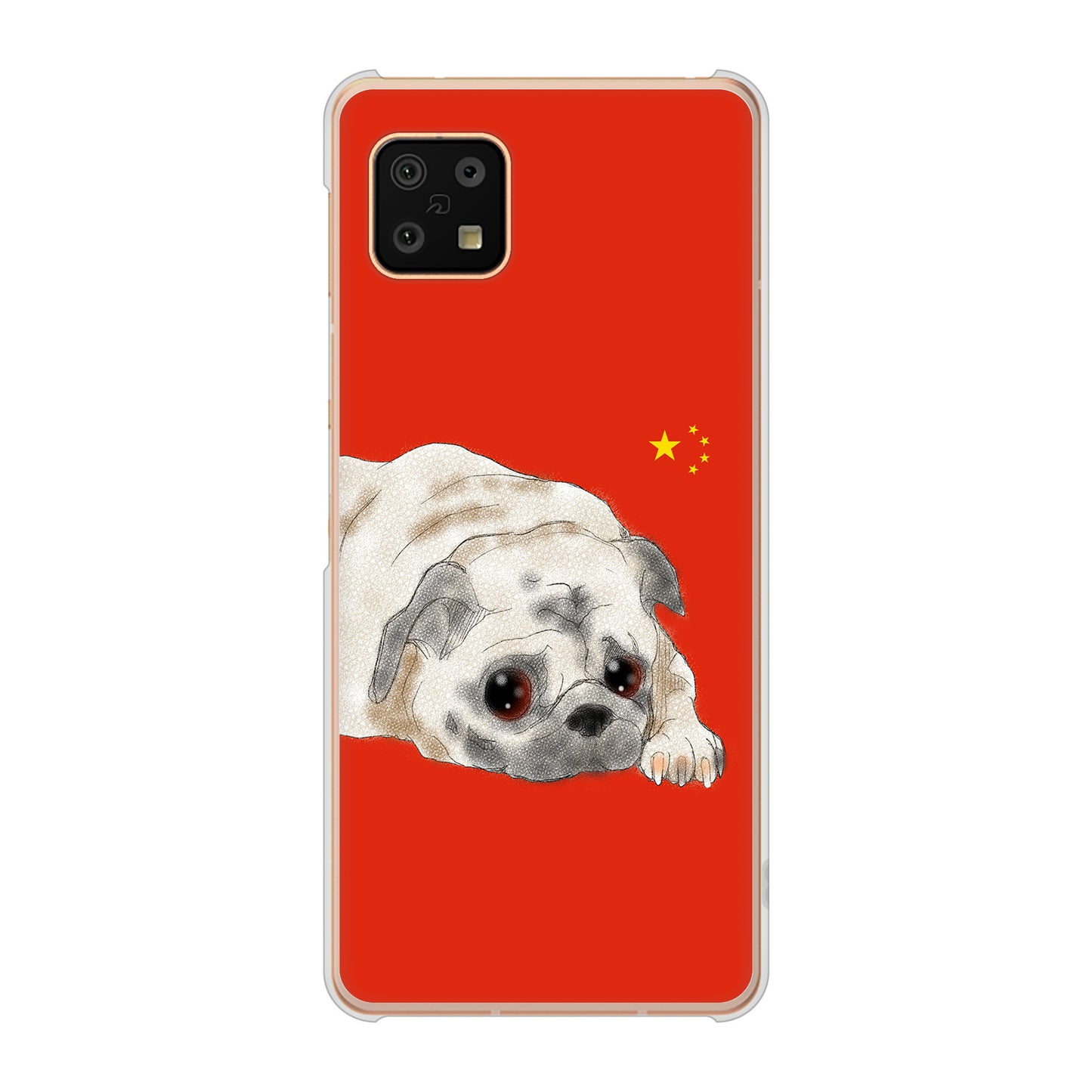 AQUOS sense6 SH-54B docomo 高画質仕上げ 背面印刷 ハードケース パグ