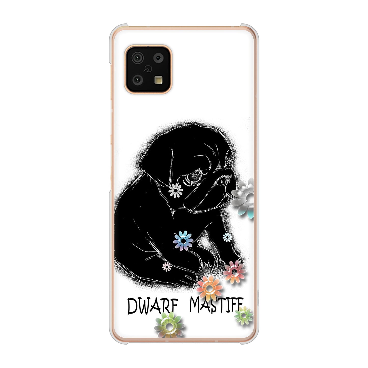 AQUOS sense6 SH-54B docomo 高画質仕上げ 背面印刷 ハードケース パグ