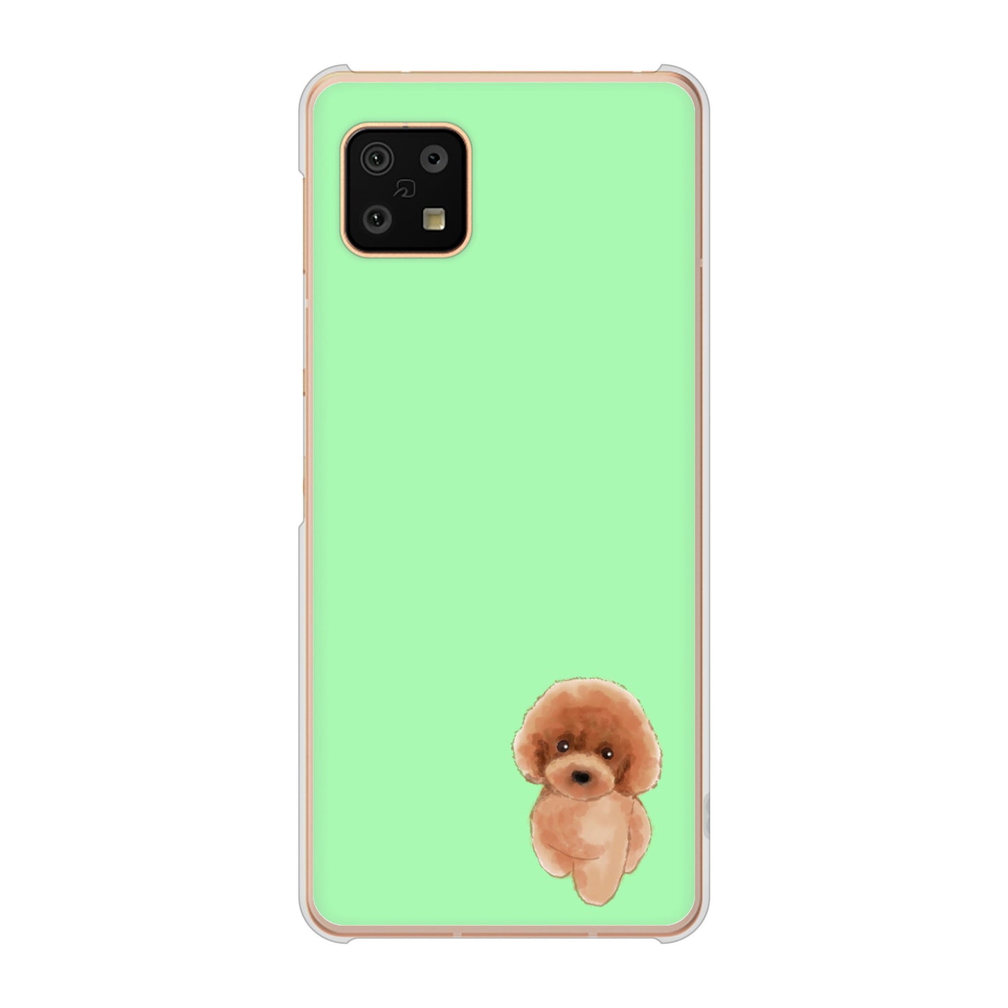 AQUOS sense6 SH-54B docomo 高画質仕上げ 背面印刷 ハードケース トイプードルレッド