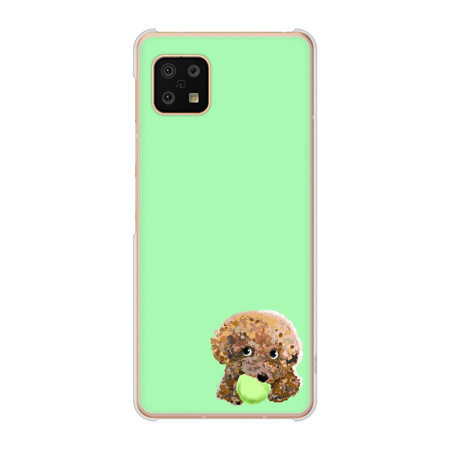 AQUOS sense6 SH-54B docomo 高画質仕上げ 背面印刷 ハードケース トイプードル&ボール