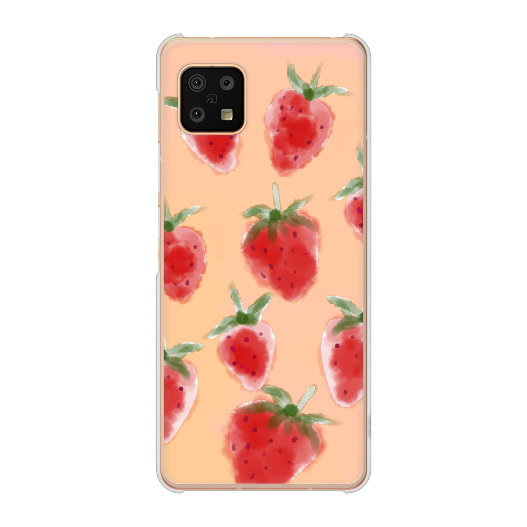 AQUOS sense6 SH-54B docomo 高画質仕上げ 背面印刷 ハードケース イチゴ 水彩