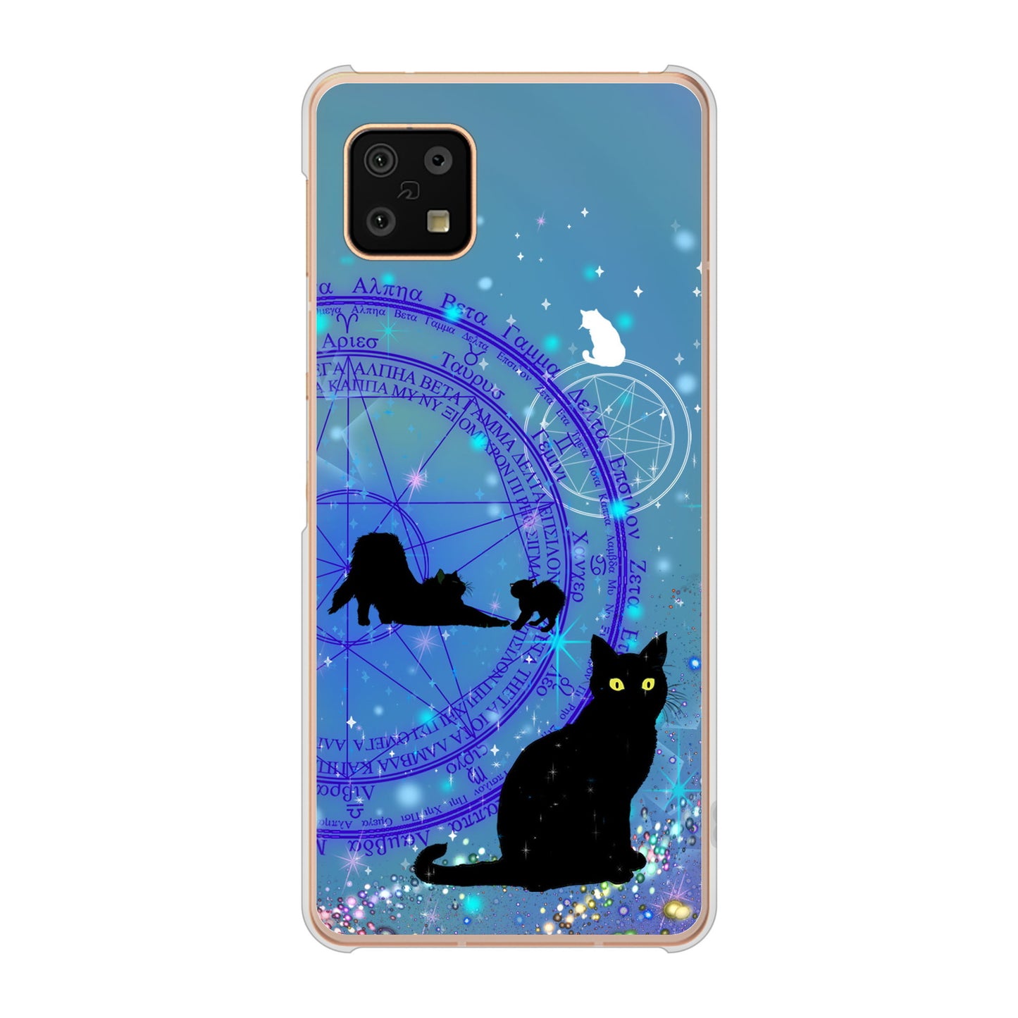AQUOS sense6 SH-54B docomo 高画質仕上げ 背面印刷 ハードケース 魔法陣猫