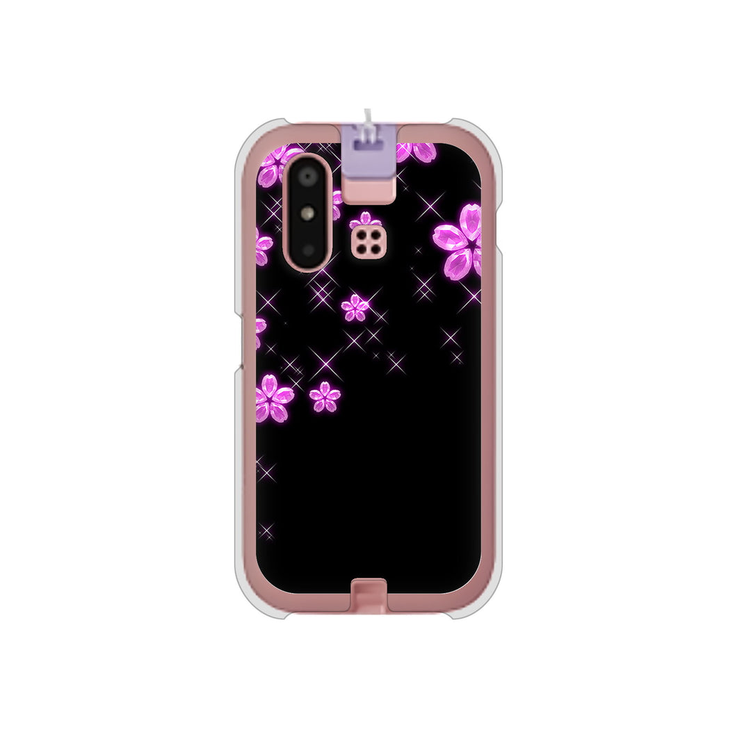 mamorino6 SHF35 au 高画質仕上げ 背面印刷 ハードケース【019 桜クリスタル】