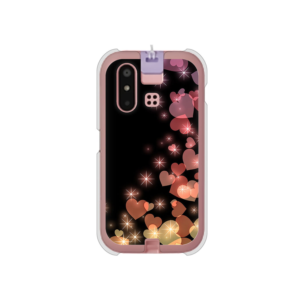 mamorino6 SHF35 au 高画質仕上げ 背面印刷 ハードケース【020 夜のきらめきハート】