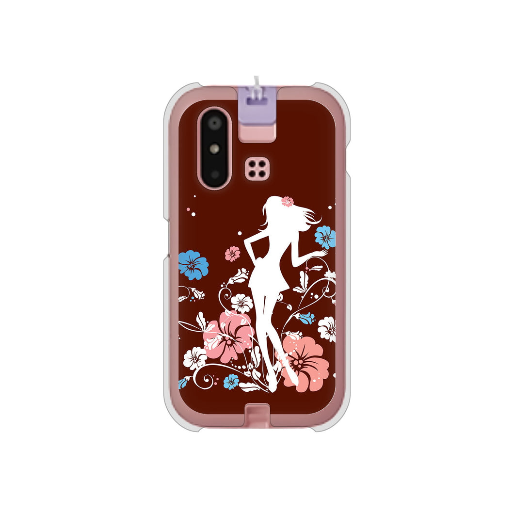 mamorino6 SHF35 au 高画質仕上げ 背面印刷 ハードケース【110 ハイビスカスと少女】