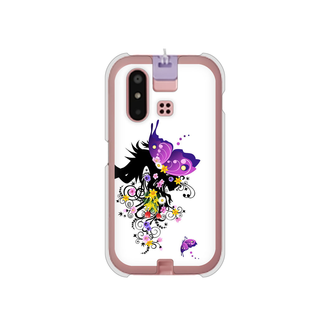 mamorino6 SHF35 au 高画質仕上げ 背面印刷 ハードケース【146 蝶の精と春の花】