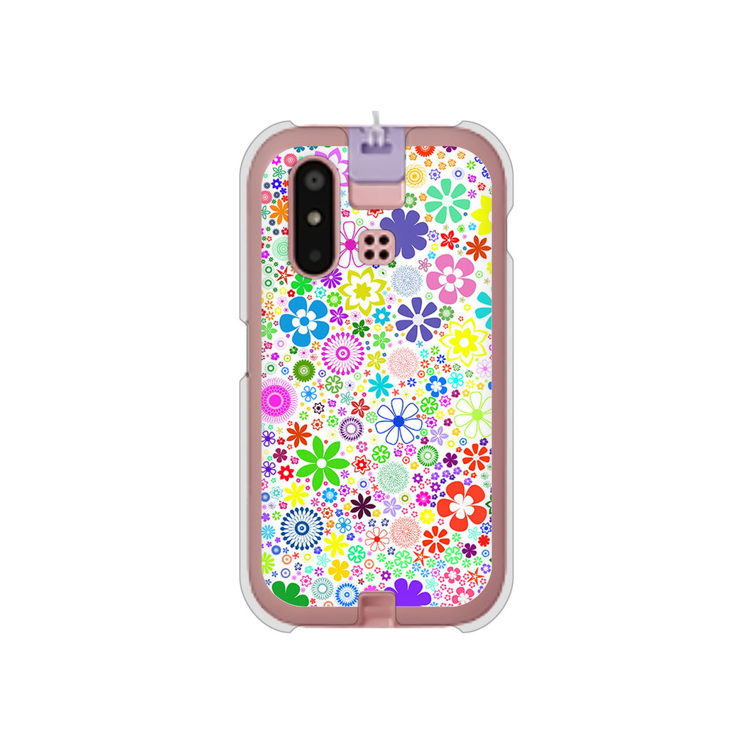 mamorino6 SHF35 au 高画質仕上げ 背面印刷 ハードケース【308 フラワーミックス】