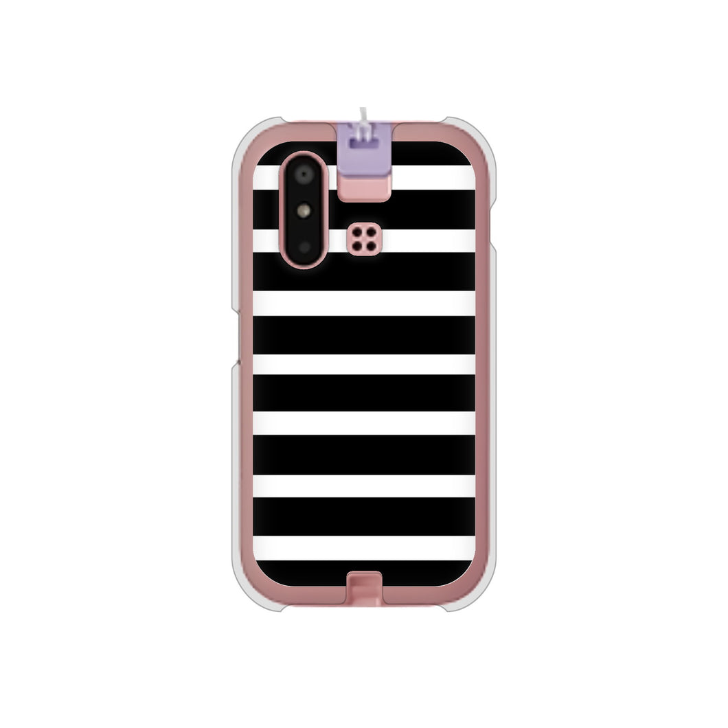 mamorino6 SHF35 au 高画質仕上げ 背面印刷 ハードケース【330 サイドボーダーブラック】