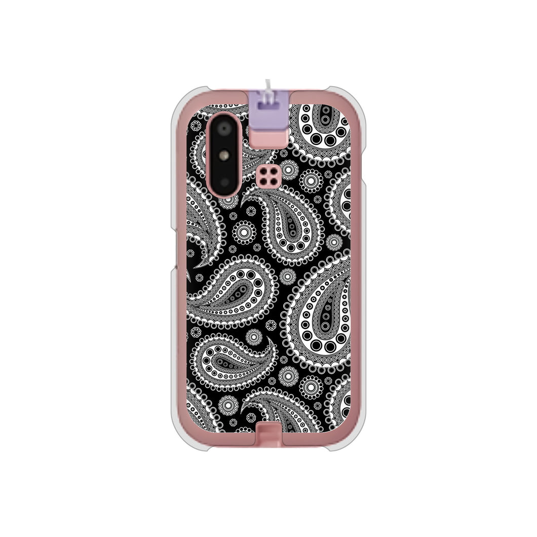 mamorino6 SHF35 au 高画質仕上げ 背面印刷 ハードケース【421 ベイズリー】