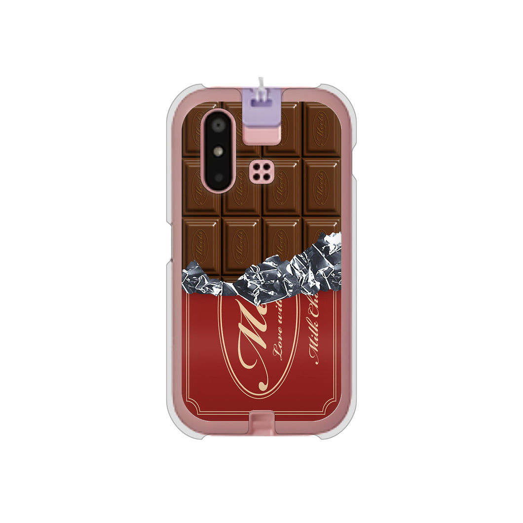 mamorino6 SHF35 au 高画質仕上げ 背面印刷 ハードケース【535 板チョコ-エンジ包装】