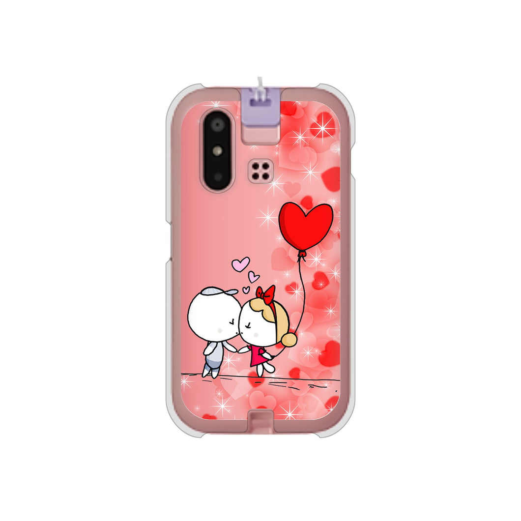 mamorino6 SHF35 au 高画質仕上げ 背面印刷 ハードケース【655 ハートに染まった恋】