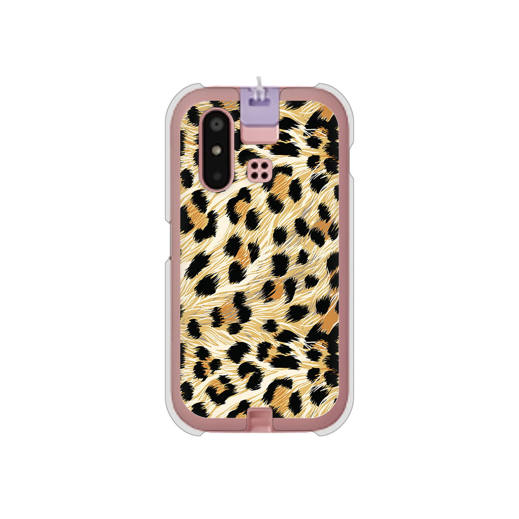mamorino6 SHF35 au 高画質仕上げ 背面印刷 ハードケース【687 かっこいいヒョウ柄】
