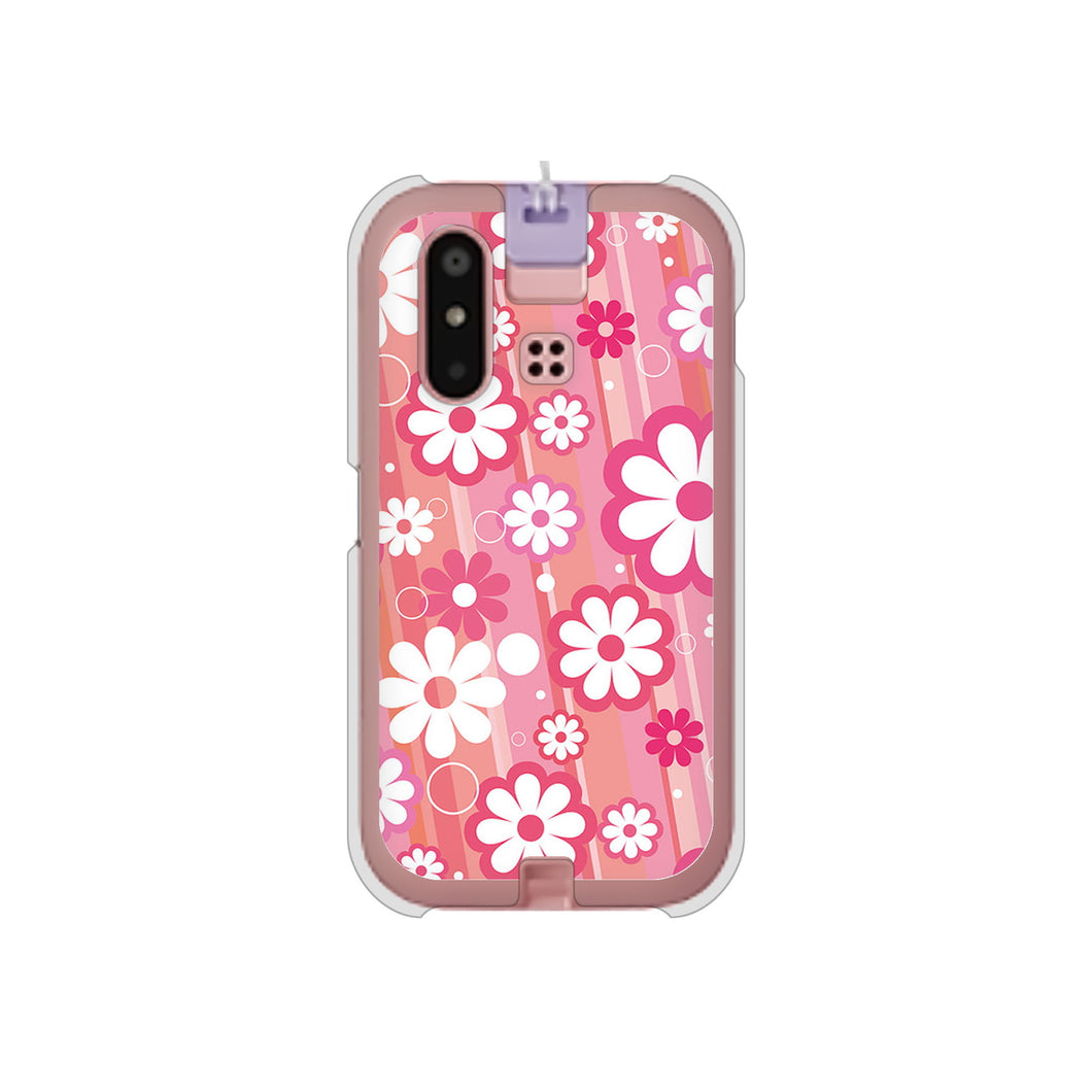 mamorino6 SHF35 au 高画質仕上げ 背面印刷 ハードケース【751 マーガレット(ピンク系)】