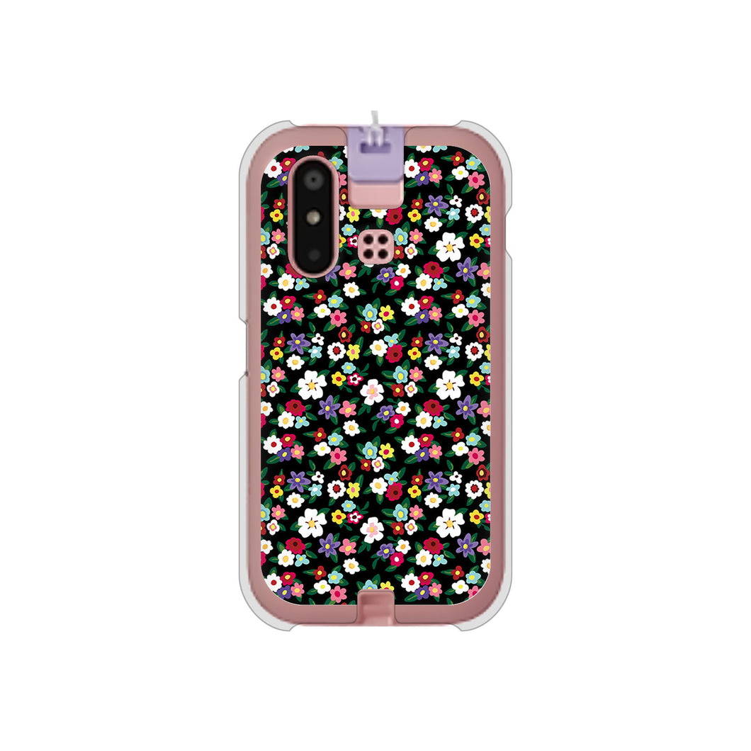 mamorino6 SHF35 au 高画質仕上げ 背面印刷 ハードケース【778 マイクロリバティプリントBK】