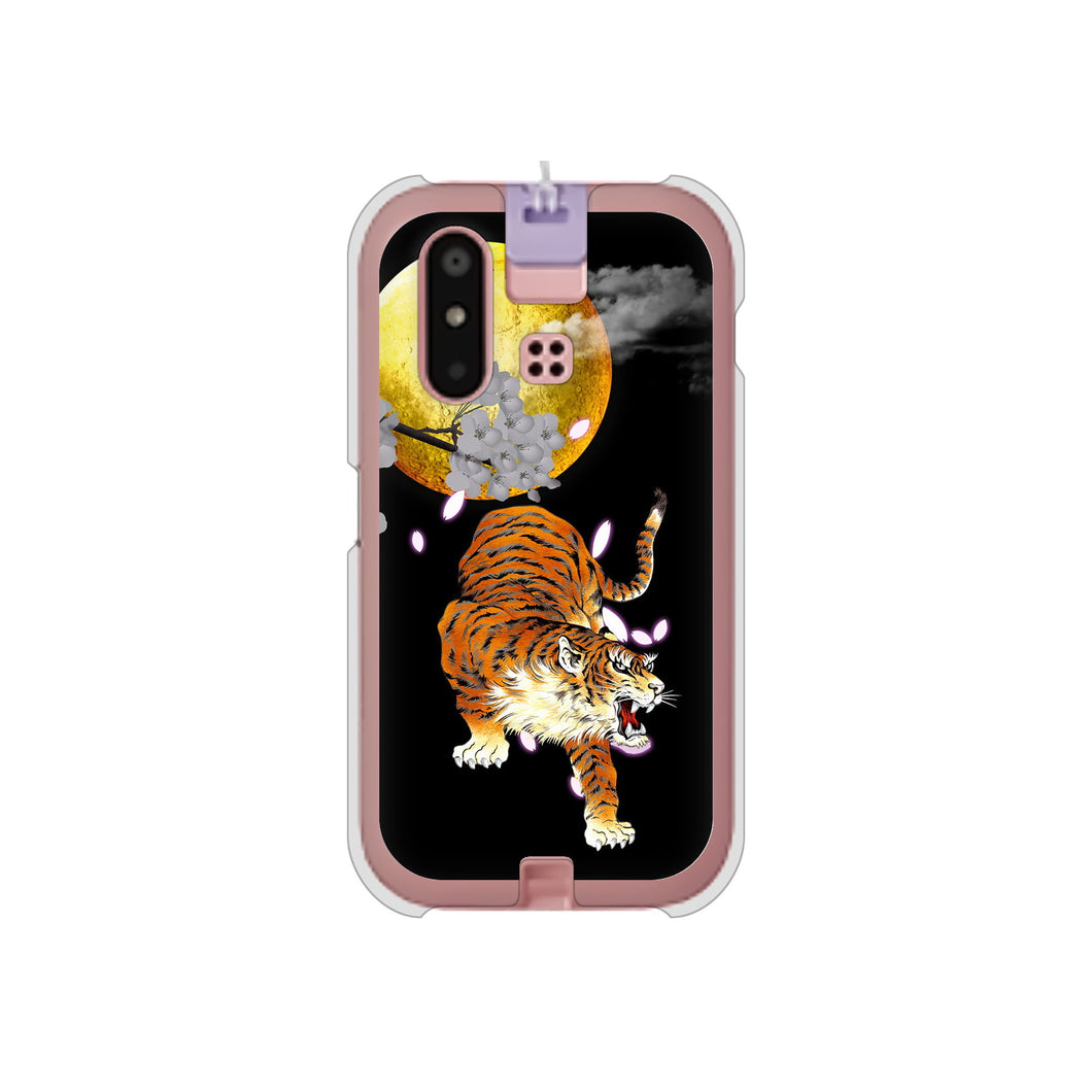 mamorino6 SHF35 au 高画質仕上げ 背面印刷 ハードケース【796 満月と虎】
