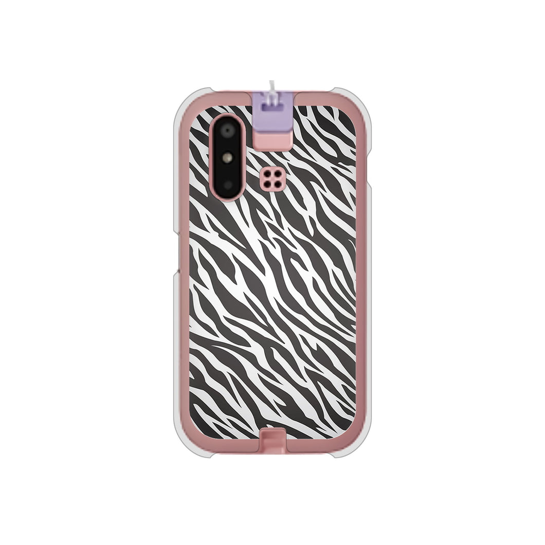 mamorino6 SHF35 au 高画質仕上げ 背面印刷 ハードケース【1057 デザインゼブラ(GL)】