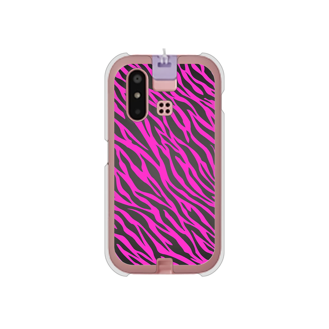 mamorino6 SHF35 au 高画質仕上げ 背面印刷 ハードケース【1058 デザインゼブラ(PU)】