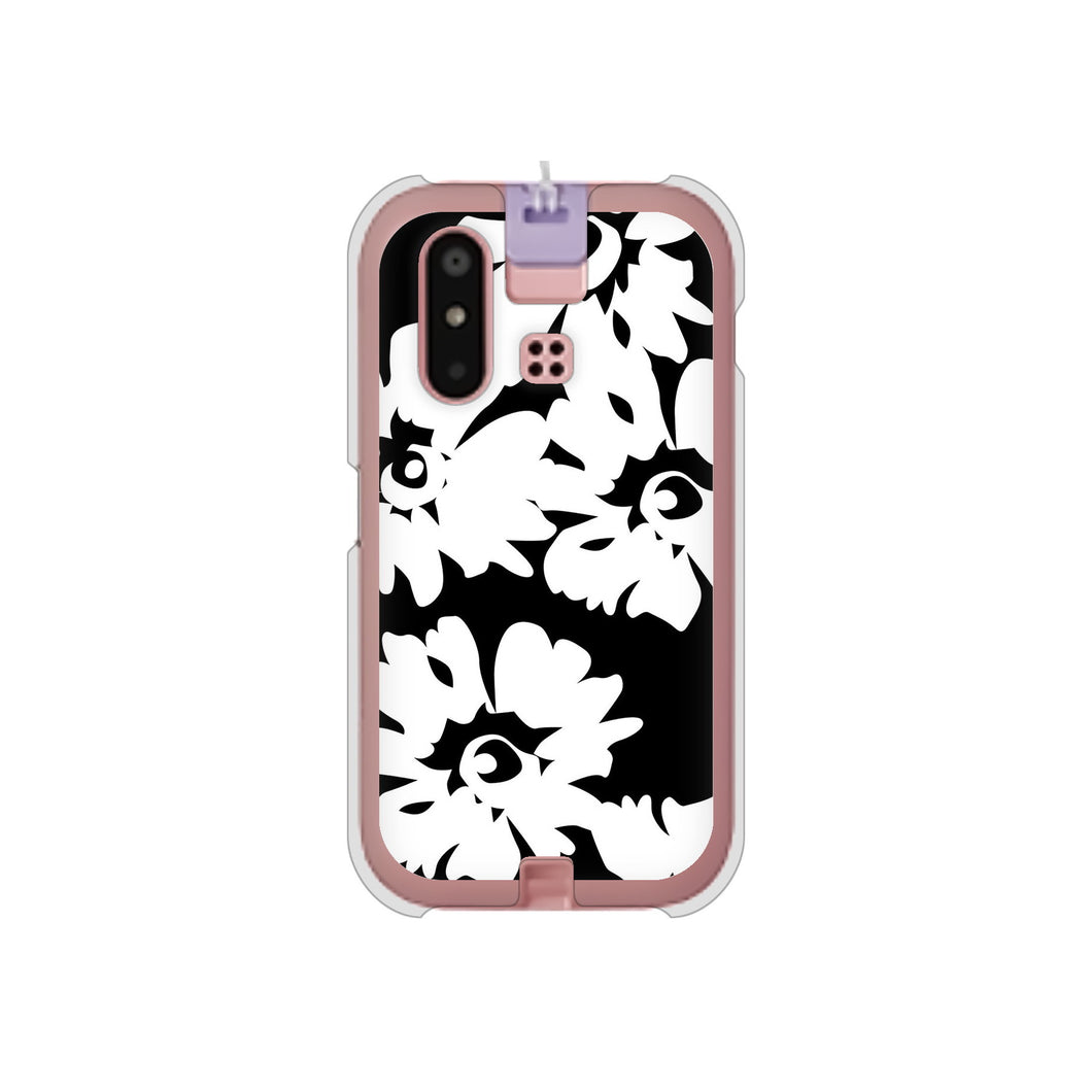 mamorino6 SHF35 au 高画質仕上げ 背面印刷 ハードケース【1215 モダンフラワー】