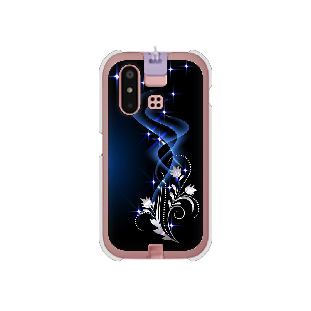 mamorino6 SHF35 au 高画質仕上げ 背面印刷 ハードケース【1278 華より昇る流れ】