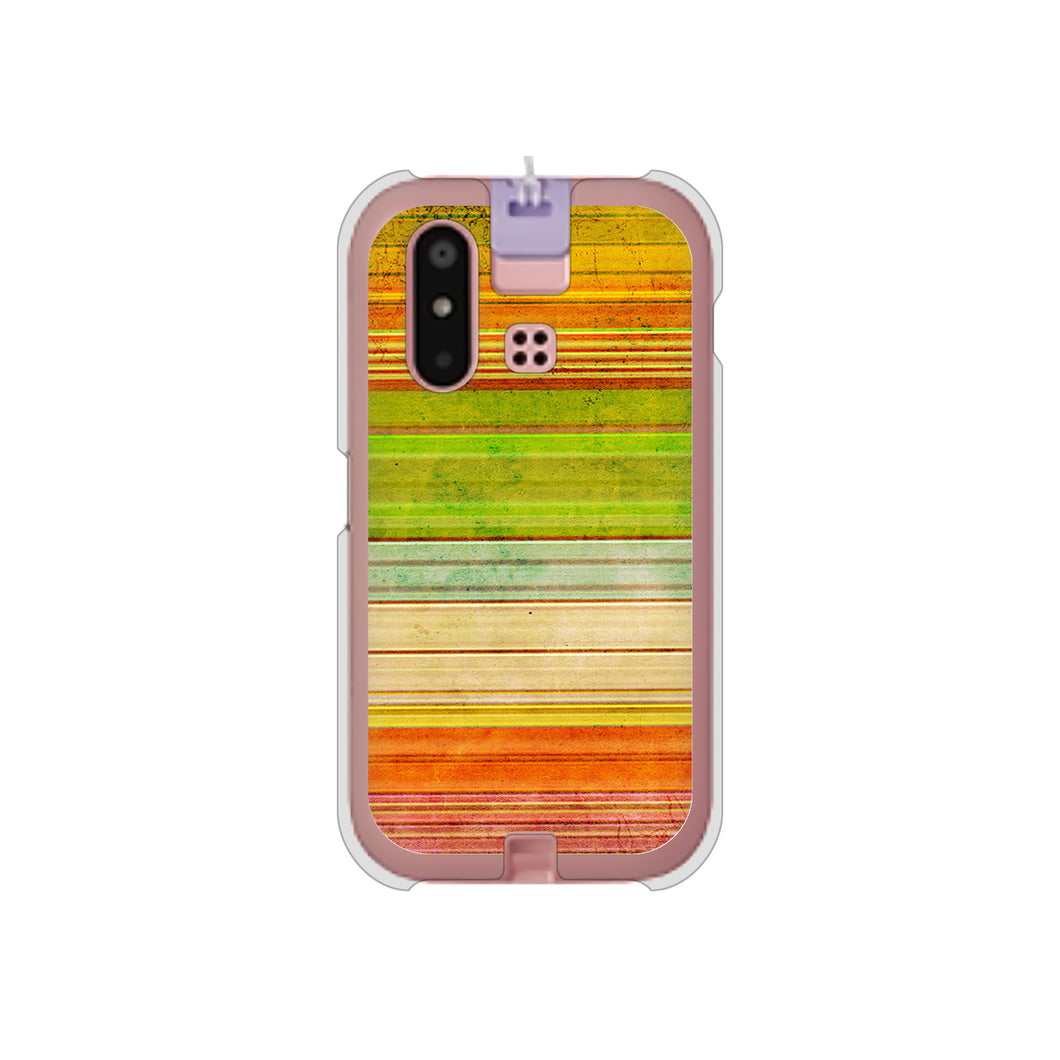 mamorino6 SHF35 au 高画質仕上げ 背面印刷 ハードケース【1324 ビンテージボーダー(色彩)】