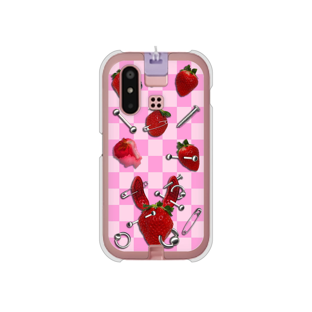 mamorino6 SHF35 au 高画質仕上げ 背面印刷 ハードケース【AG832 苺パンク(ピンク)】