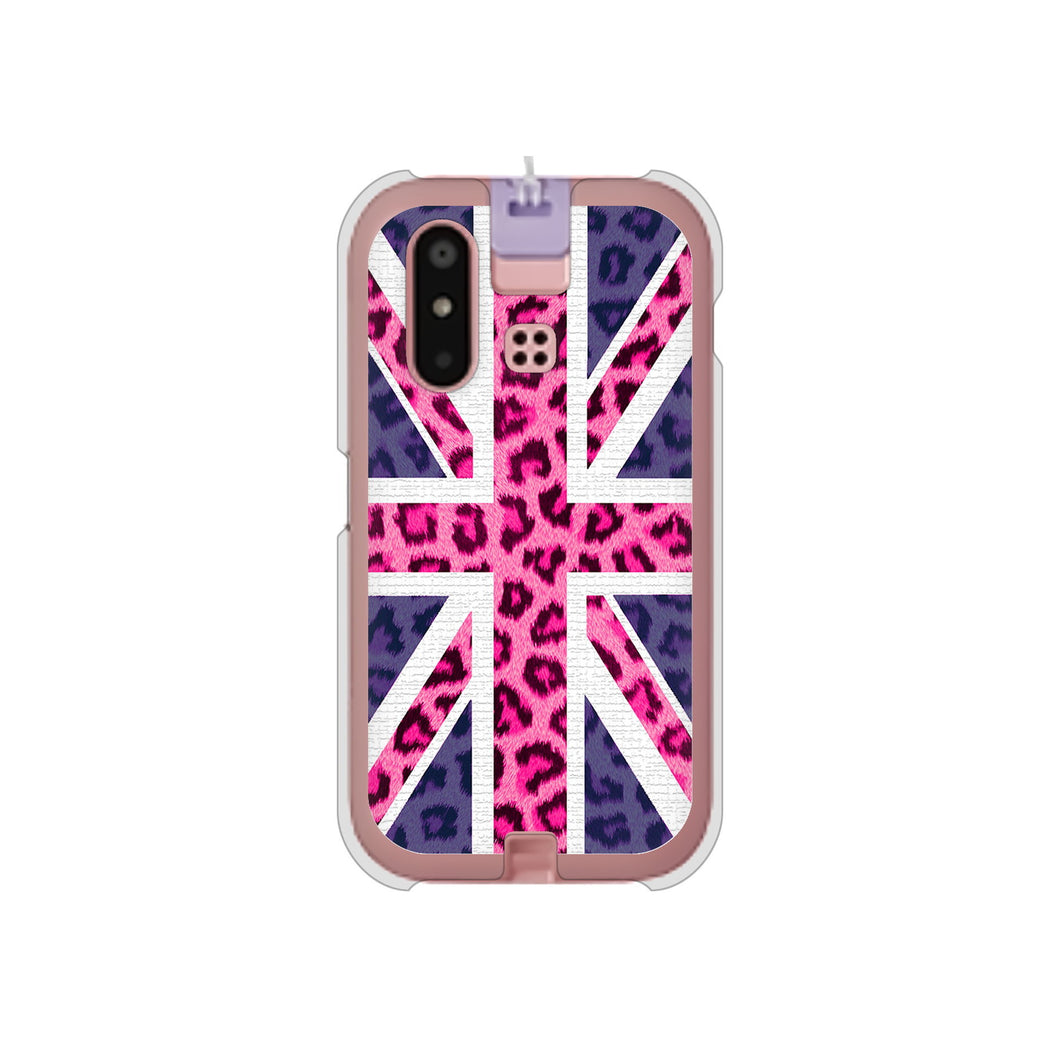 mamorino6 SHF35 au 高画質仕上げ 背面印刷 ハードケース【EK893 ユニオンジャックヒョウ】