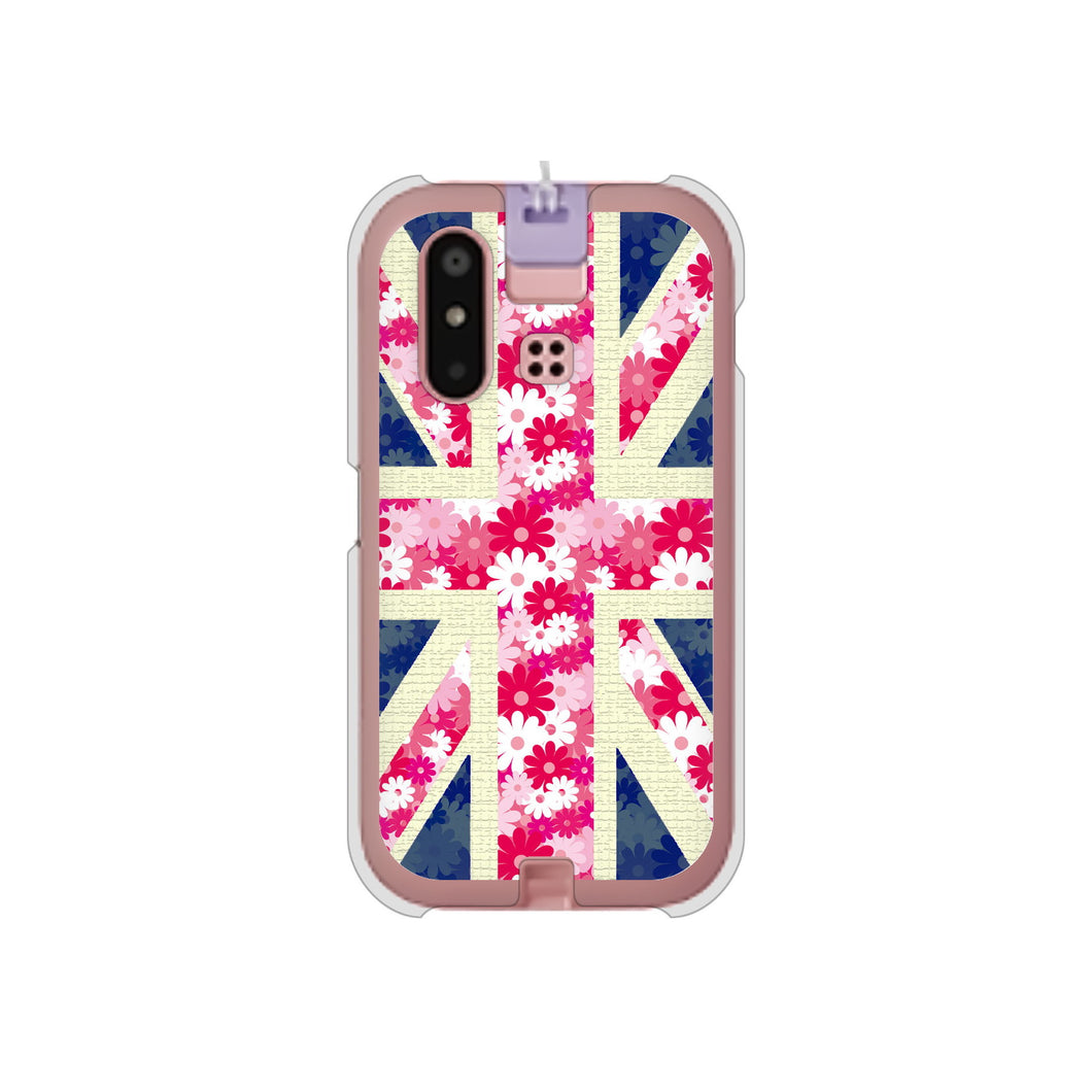 mamorino6 SHF35 au 高画質仕上げ 背面印刷 ハードケース【EK894 ユニオンジャックフラワー】