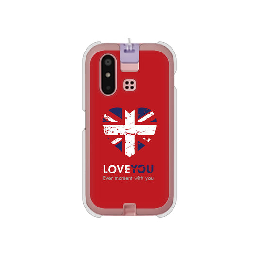 mamorino6 SHF35 au 高画質仕上げ 背面印刷 ハードケース【SC804 ユニオンジャック ハートビンテージレッド】