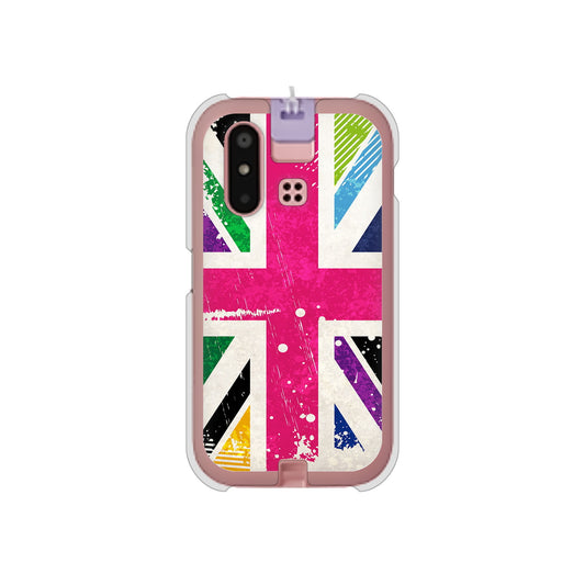 mamorino6 SHF35 au 高画質仕上げ 背面印刷 ハードケース【SC806 ユニオンジャック ピンクビンテージ】
