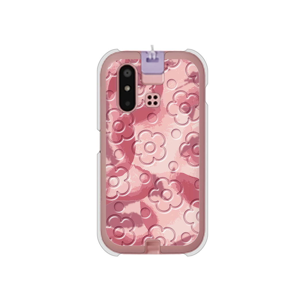 mamorino6 SHF35 au 高画質仕上げ 背面印刷 ハードケース【SC846 フラワーヴェルニ花ピンク(ローズヴェルール)】