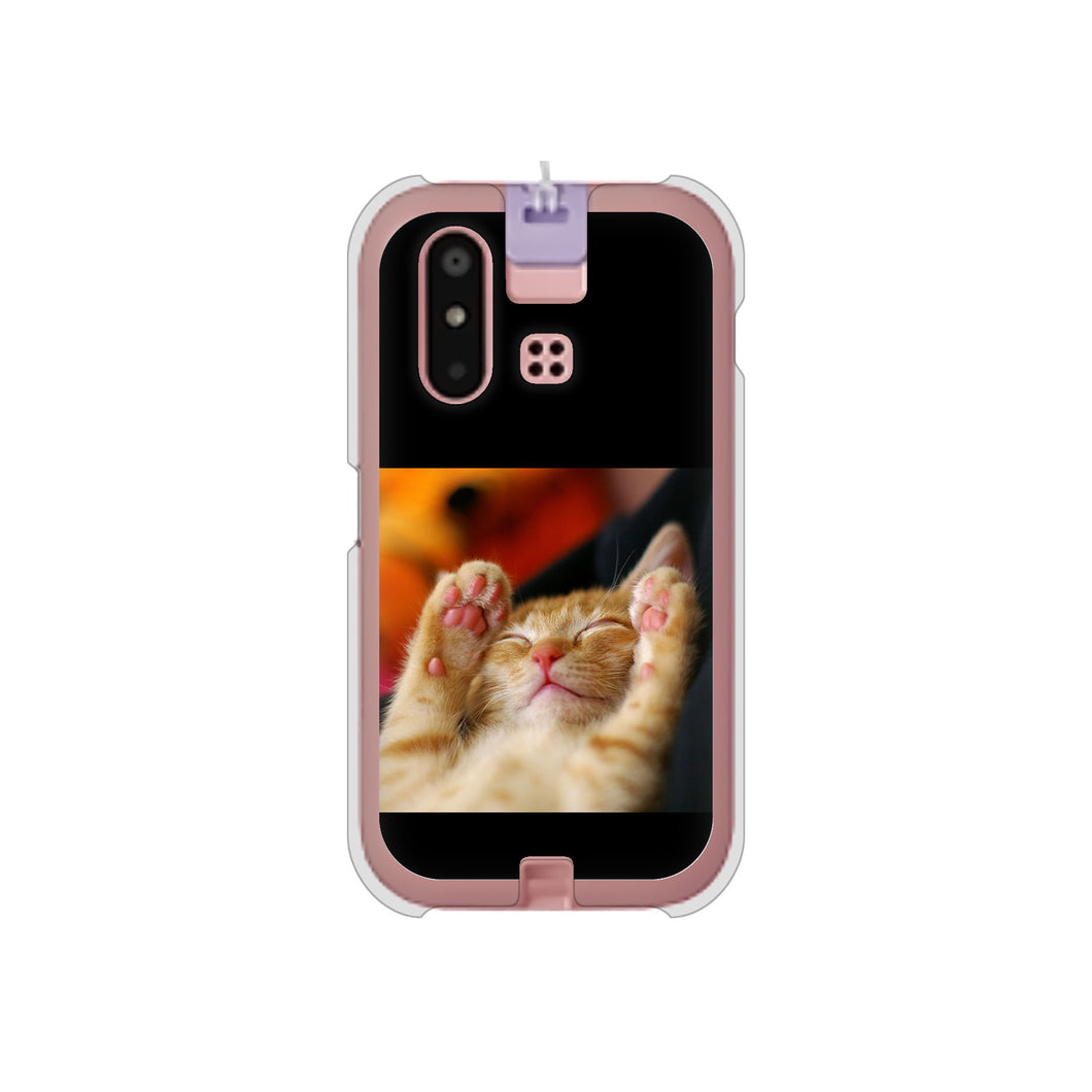 mamorino6 SHF35 au 高画質仕上げ 背面印刷 ハードケース【VA804 爆睡するネコ】