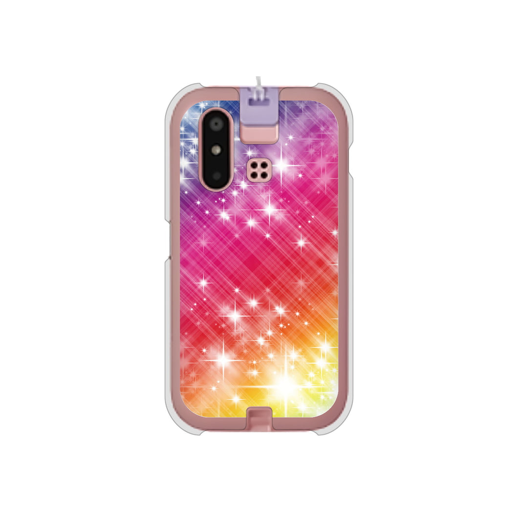 mamorino6 SHF35 au 高画質仕上げ 背面印刷 ハードケース【VA872 レインボーフレーム】