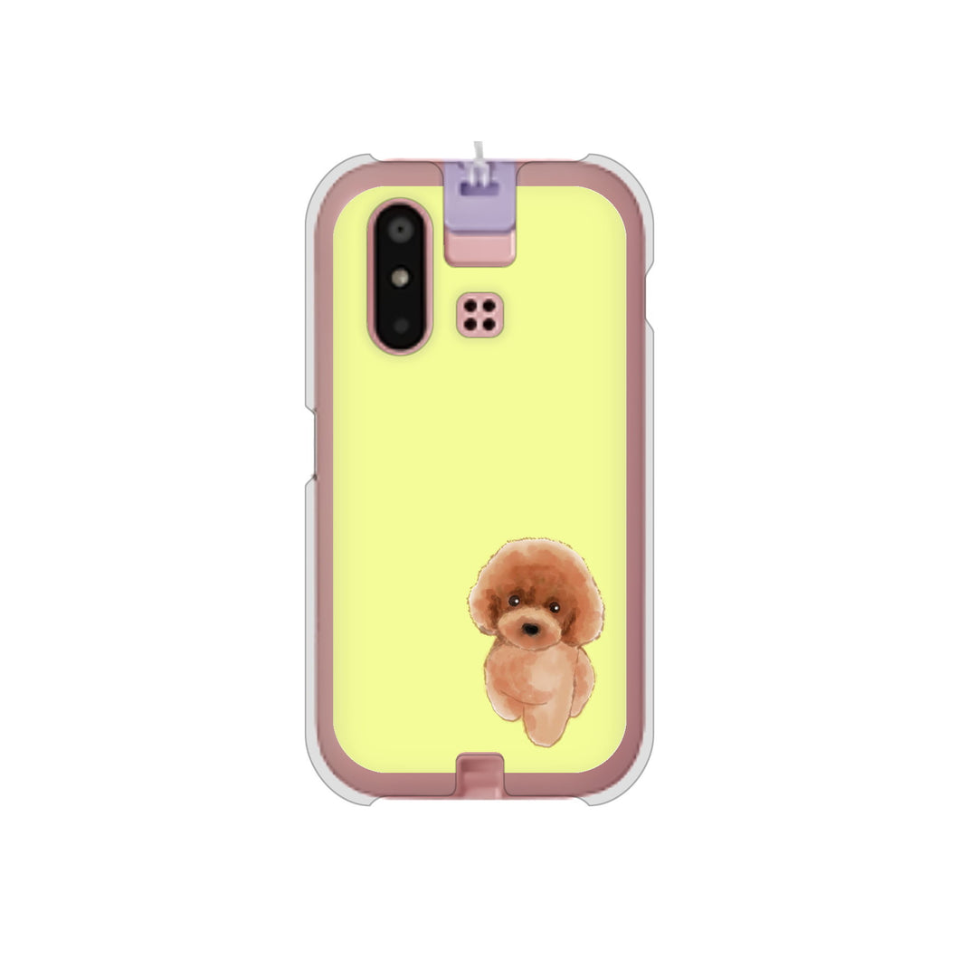 mamorino6 SHF35 au 高画質仕上げ 背面印刷 ハードケース【YJ051 トイプードルレッド(イエロー)】