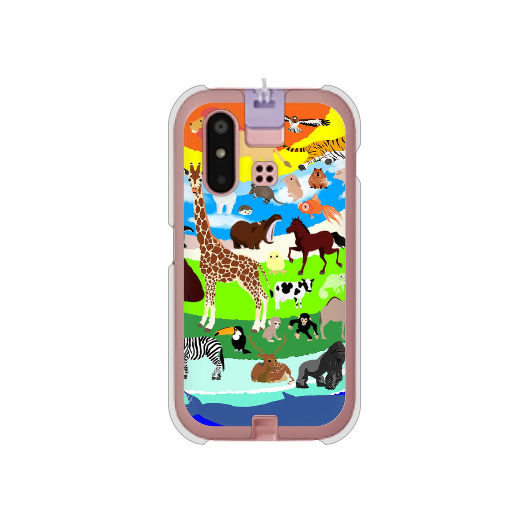 mamorino6 SHF35 au 高画質仕上げ 背面印刷 ハードケース【YJ201 アニマルプラネット】