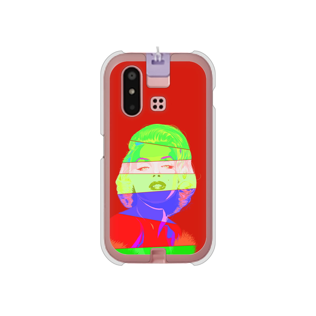 mamorino6 SHF35 au 高画質仕上げ 背面印刷 ハードケース【YJ209 マリリンモンローデザイン(B)】