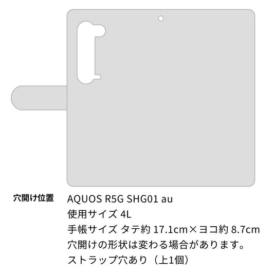 au アクオス R5G SHG01 画質仕上げ プリント手帳型ケース(薄型スリム)【IB908 グラデーションボーダー_グリーン】
