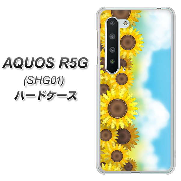 au アクオス R5G SHG01 高画質仕上げ 背面印刷 ハードケース【148 ひまわり畑】