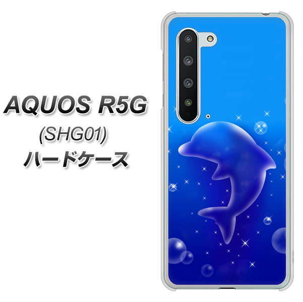 au アクオス R5G SHG01 高画質仕上げ 背面印刷 ハードケース【1046 イルカのお昼寝】