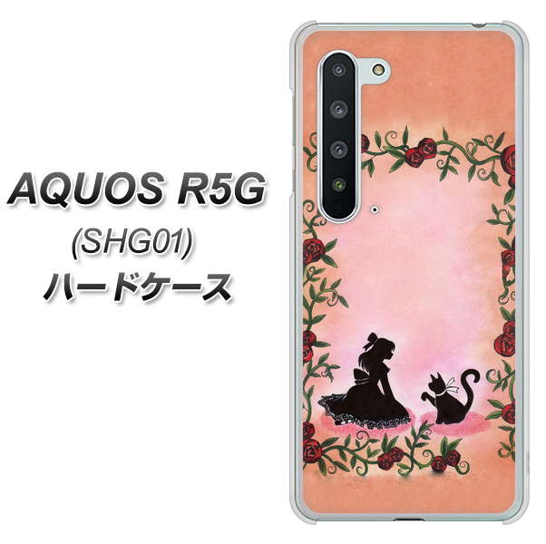 au アクオス R5G SHG01 高画質仕上げ 背面印刷 ハードケース【1096 お姫様とネコ(カラー)】
